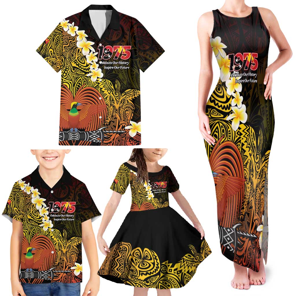 Papua New Guinea 1975 Family Matching Tank Maxi Dress and Hawaiian Shirt Create Our History Inspire Our Future LT14 - Polynesian Pride