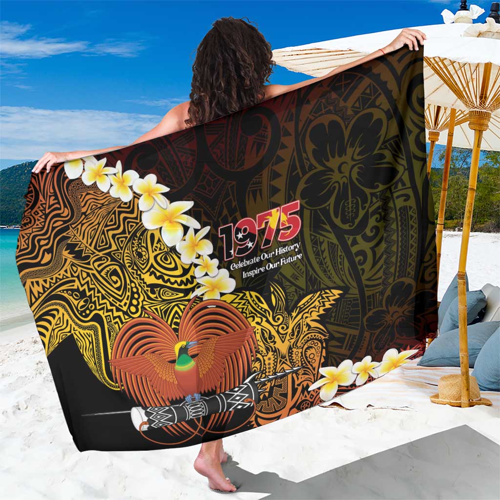 Papua New Guinea 1975 Sarong Create Our History Inspire Our Future LT14 One Size 44 x 66 inches Black - Polynesian Pride