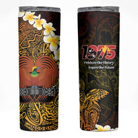 Papua New Guinea 1975 Skinny Tumbler Create Our History Inspire Our Future LT14 Black - Polynesian Pride