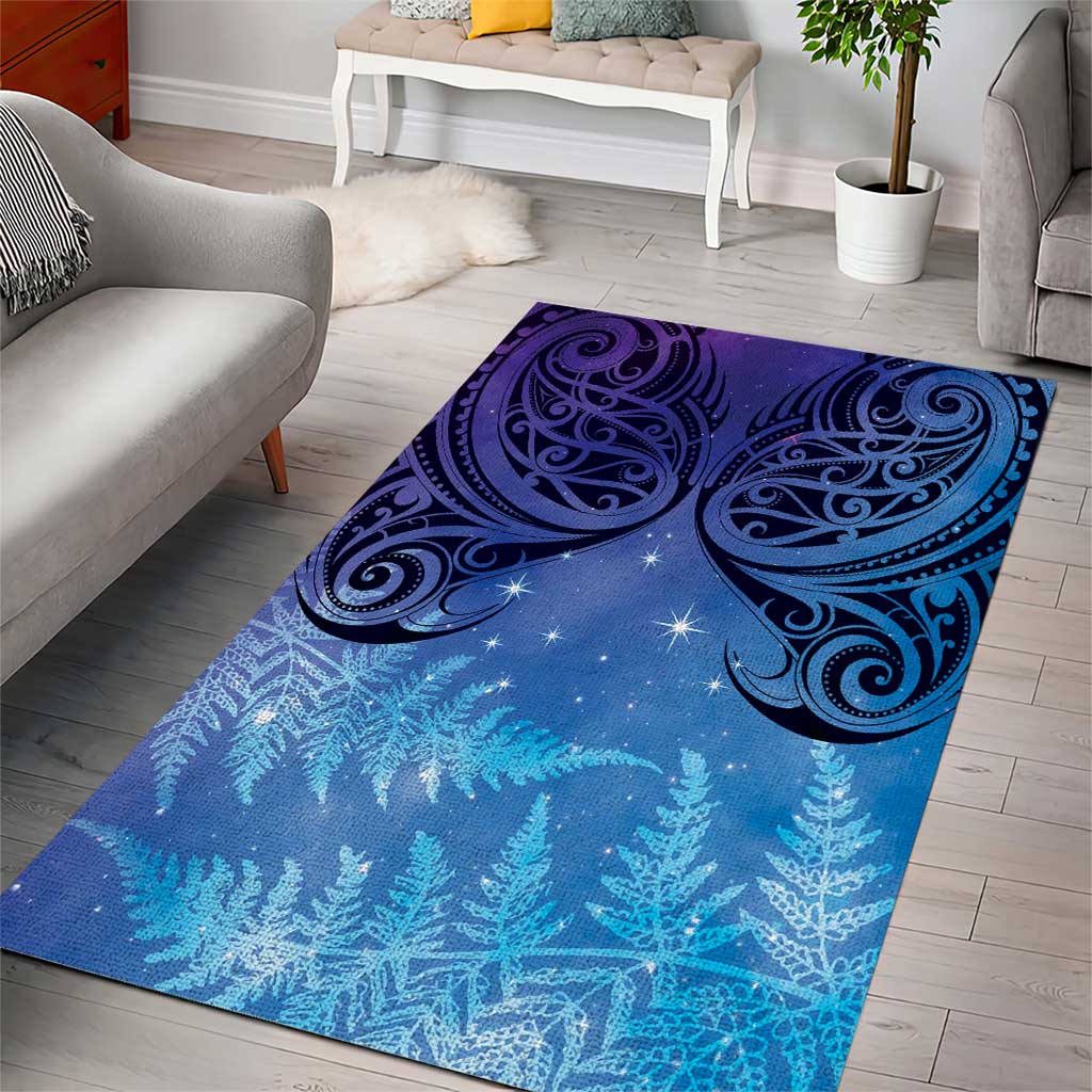 New Zealand Matariki Area Rug Aotearoa Maori New Year Galaxy Maori Silver Fern LT14 - Polynesian Pride