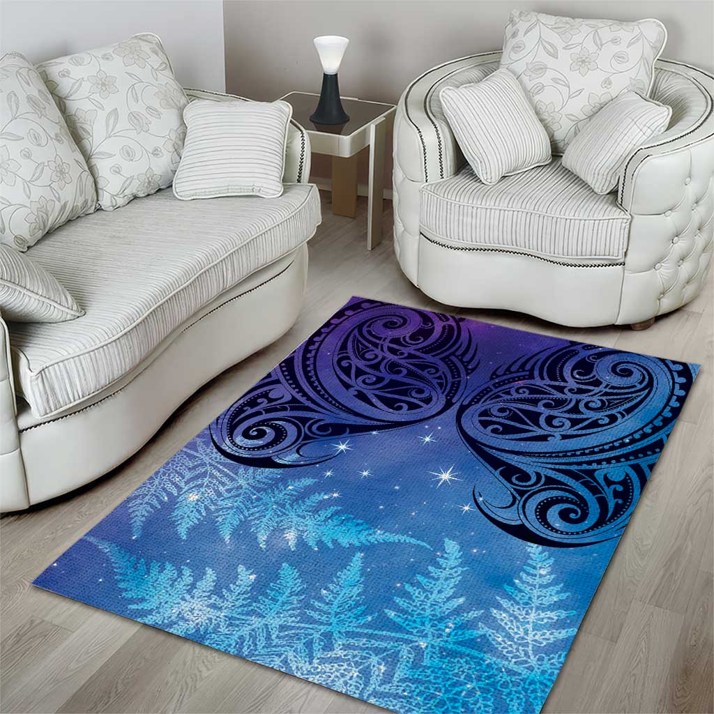 New Zealand Matariki Area Rug Aotearoa Maori New Year Galaxy Maori Silver Fern LT14 - Polynesian Pride