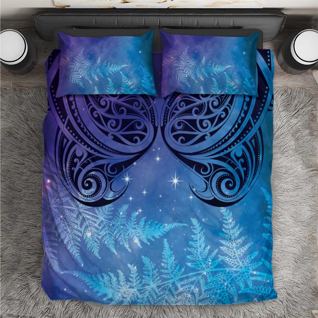 New Zealand Matariki Bedding Set Aotearoa Maori New Year Galaxy Maori Silver Fern LT14 Blue - Polynesian Pride