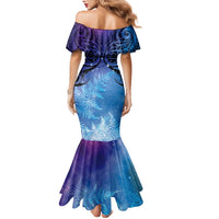 New Zealand Matariki Family Matching Mermaid Dress and Hawaiian Shirt Aotearoa Maori New Year Galaxy Maori Silver Fern LT14 - Polynesian Pride