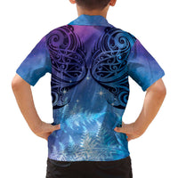 New Zealand Matariki Family Matching Off Shoulder Short Dress and Hawaiian Shirt Aotearoa Maori New Year Galaxy Maori Silver Fern LT14 - Polynesian Pride