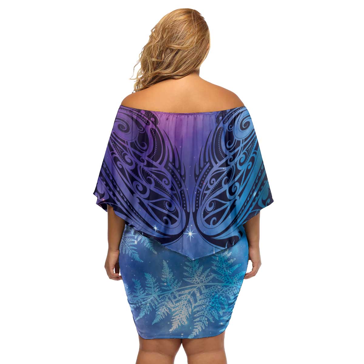 New Zealand Matariki Family Matching Off Shoulder Short Dress and Hawaiian Shirt Aotearoa Maori New Year Galaxy Maori Silver Fern LT14 - Polynesian Pride