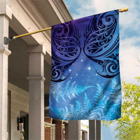 New Zealand Matariki Garden Flag Aotearoa Maori New Year Galaxy Maori Silver Fern LT14 House Flag Blue - Polynesian Pride