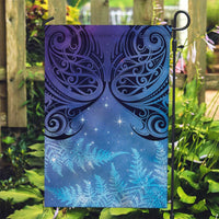 New Zealand Matariki Garden Flag Aotearoa Maori New Year Galaxy Maori Silver Fern LT14 Garden Flag Blue - Polynesian Pride
