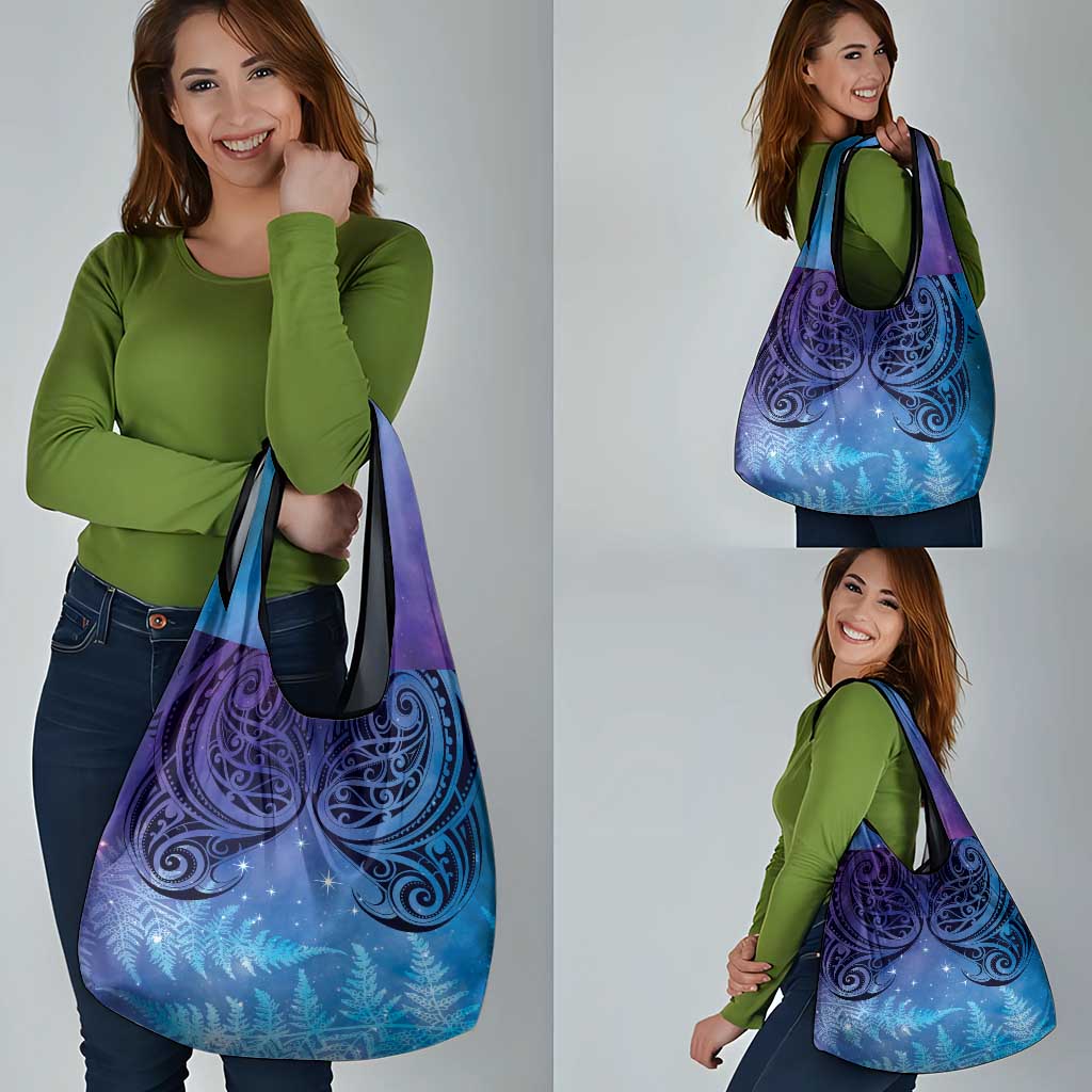 New Zealand Matariki Grocery Bag Aotearoa Maori New Year Galaxy Maori Silver Fern LT14 - Polynesian Pride