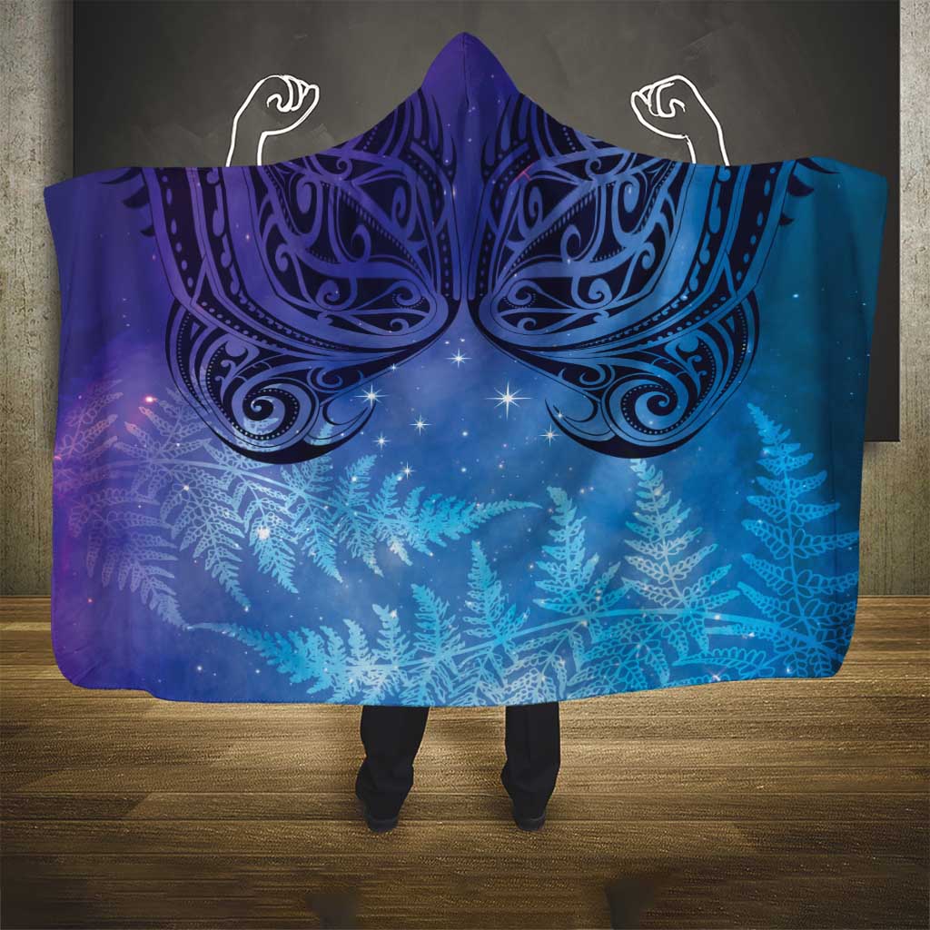 New Zealand Matariki Hooded Blanket Aotearoa Maori New Year Galaxy Maori Silver Fern LT14 - Polynesian Pride