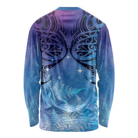 New Zealand Matariki Long Sleeve Shirt Aotearoa Maori New Year Galaxy Maori Silver Fern LT14 - Polynesian Pride