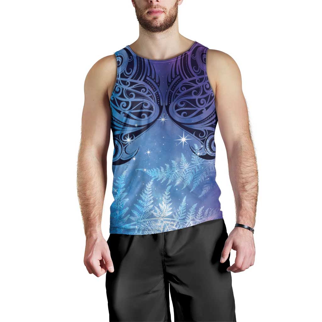 New Zealand Matariki Men Tank Top Aotearoa Maori New Year Galaxy Maori Silver Fern LT14 - Polynesian Pride