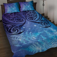 New Zealand Matariki Quilt Bed Set Aotearoa Maori New Year Galaxy Maori Silver Fern LT14 Blue - Polynesian Pride