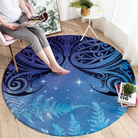 New Zealand Matariki Round Carpet Aotearoa Maori New Year Galaxy Maori Silver Fern LT14 - Polynesian Pride