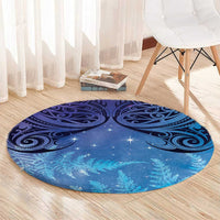 New Zealand Matariki Round Carpet Aotearoa Maori New Year Galaxy Maori Silver Fern LT14 - Polynesian Pride