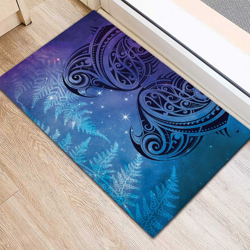 New Zealand Matariki Rubber Doormat Aotearoa Maori New Year Galaxy Maori Silver Fern LT14 - Polynesian Pride