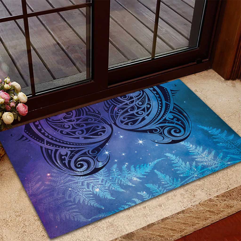 New Zealand Matariki Rubber Doormat Aotearoa Maori New Year Galaxy Maori Silver Fern LT14 - Polynesian Pride
