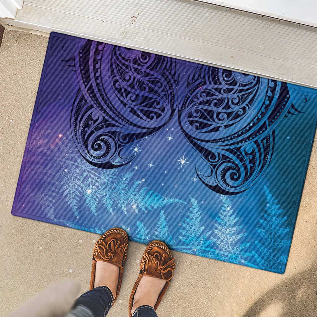 New Zealand Matariki Rubber Doormat Aotearoa Maori New Year Galaxy Maori Silver Fern LT14 - Polynesian Pride