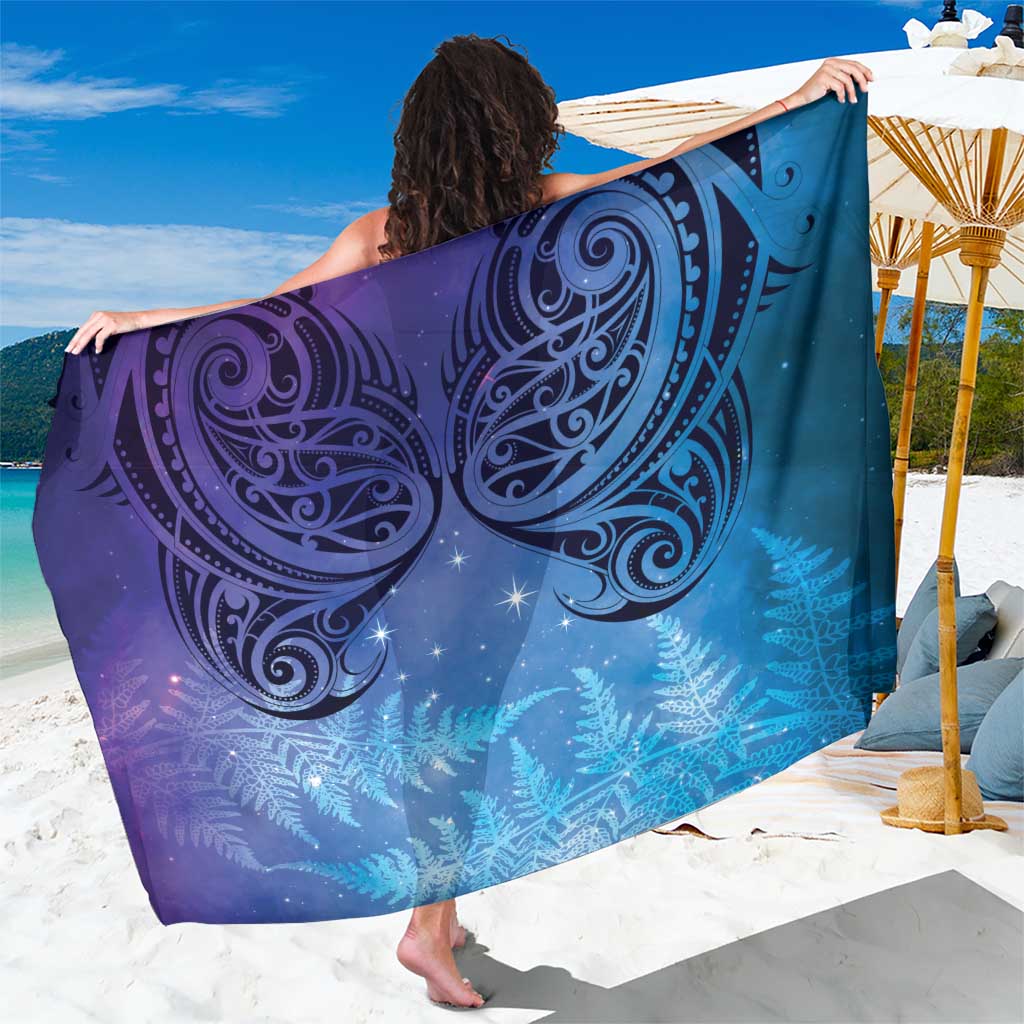 New Zealand Matariki Sarong Aotearoa Maori New Year Galaxy Maori Silver Fern LT14 One Size 44 x 66 inches Blue - Polynesian Pride