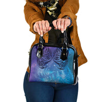 New Zealand Matariki Shoulder Handbag Aotearoa Maori New Year Galaxy Maori Silver Fern LT14 One Size Blue - Polynesian Pride