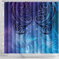 New Zealand Matariki Shower Curtain Aotearoa Maori New Year Galaxy Maori Silver Fern LT14 - Polynesian Pride