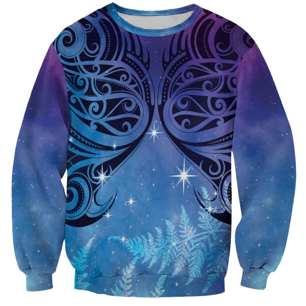 New Zealand Matariki Sweatshirt Aotearoa Maori New Year Galaxy Maori Silver Fern LT14 Unisex Blue - Polynesian Pride