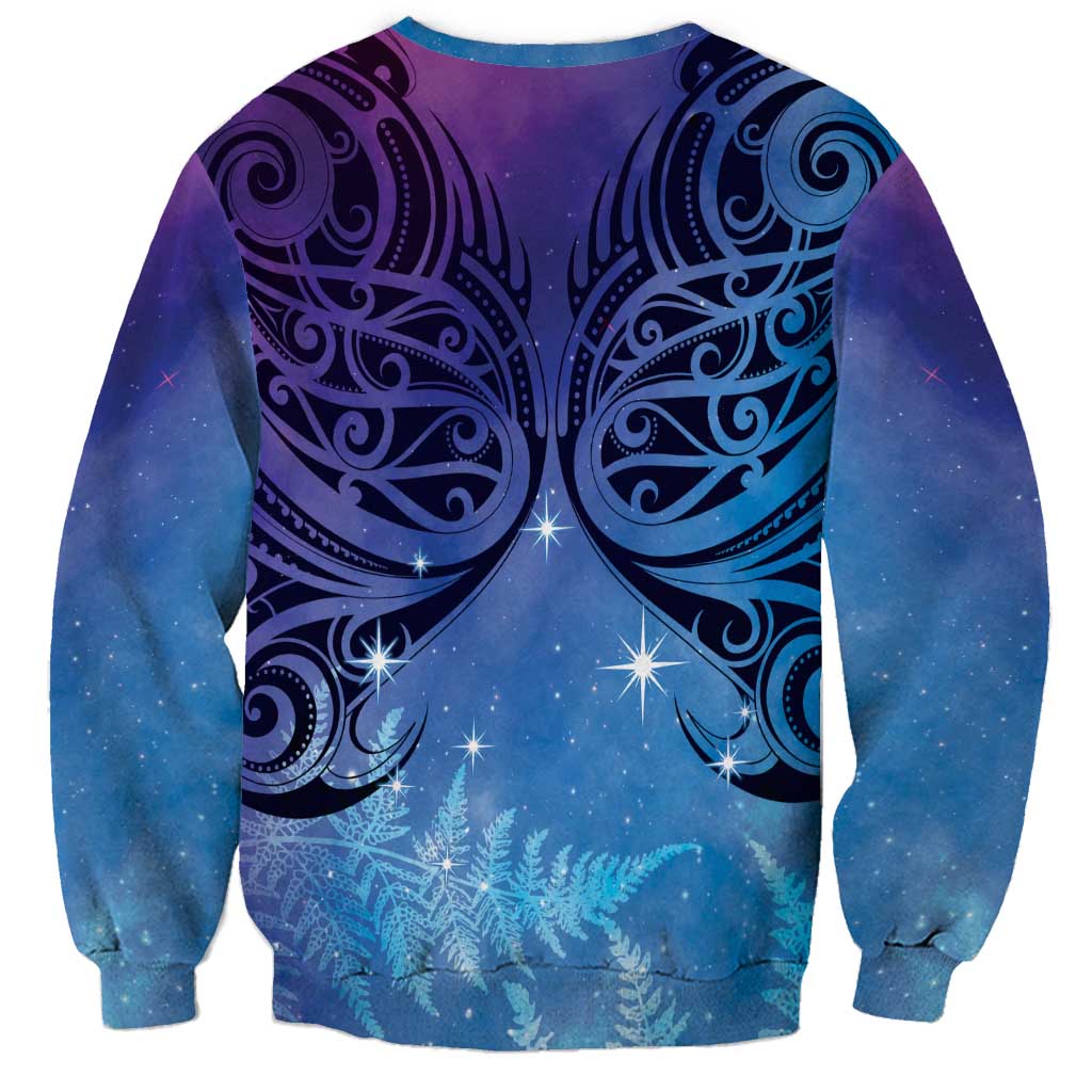 New Zealand Matariki Sweatshirt Aotearoa Maori New Year Galaxy Maori Silver Fern LT14 - Polynesian Pride
