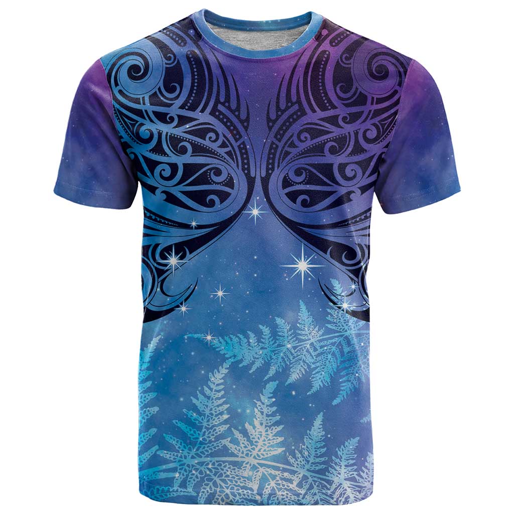 New Zealand Matariki T Shirt Aotearoa Maori New Year Galaxy Maori Silver Fern LT14 Blue - Polynesian Pride