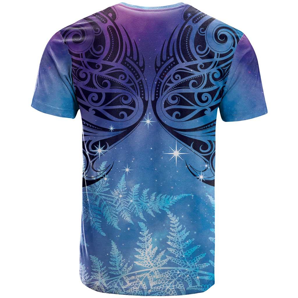 New Zealand Matariki T Shirt Aotearoa Maori New Year Galaxy Maori Silver Fern LT14 - Polynesian Pride