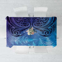 New Zealand Matariki Tablecloth Aotearoa Maori New Year Galaxy Maori Silver Fern LT14 Blue - Polynesian Pride