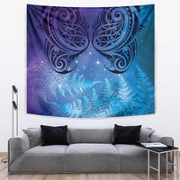 New Zealand Matariki Tapestry Aotearoa Maori New Year Galaxy Maori Silver Fern LT14 Blue - Polynesian Pride