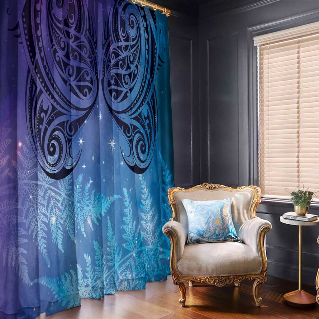 New Zealand Matariki Window Curtain Aotearoa Maori New Year Galaxy Maori Silver Fern LT14 - Polynesian Pride