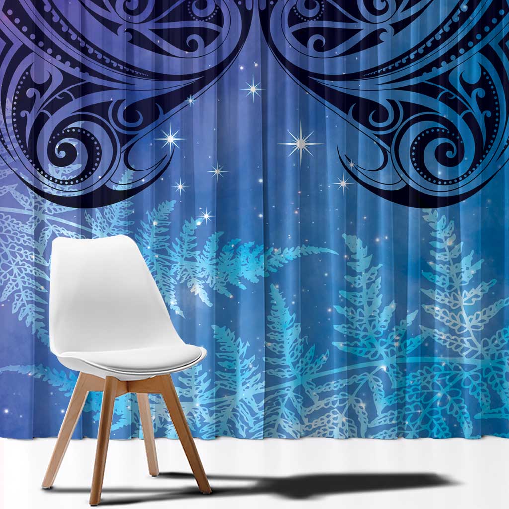 New Zealand Matariki Window Curtain Aotearoa Maori New Year Galaxy Maori Silver Fern LT14 - Polynesian Pride