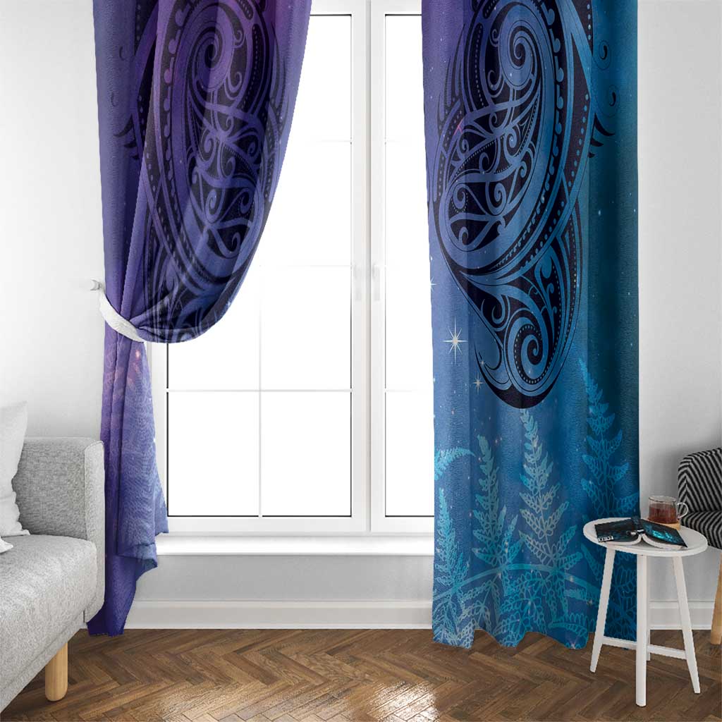 New Zealand Matariki Window Curtain Aotearoa Maori New Year Galaxy Maori Silver Fern LT14 - Polynesian Pride