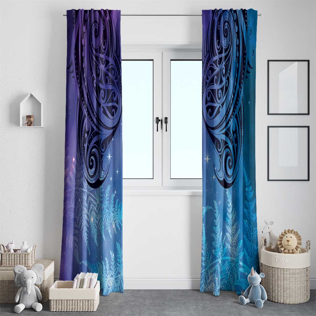 New Zealand Matariki Window Curtain Aotearoa Maori New Year Galaxy Maori Silver Fern LT14 - Polynesian Pride