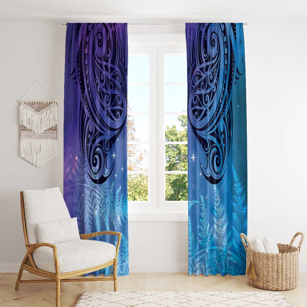New Zealand Matariki Window Curtain Aotearoa Maori New Year Galaxy Maori Silver Fern LT14 - Polynesian Pride