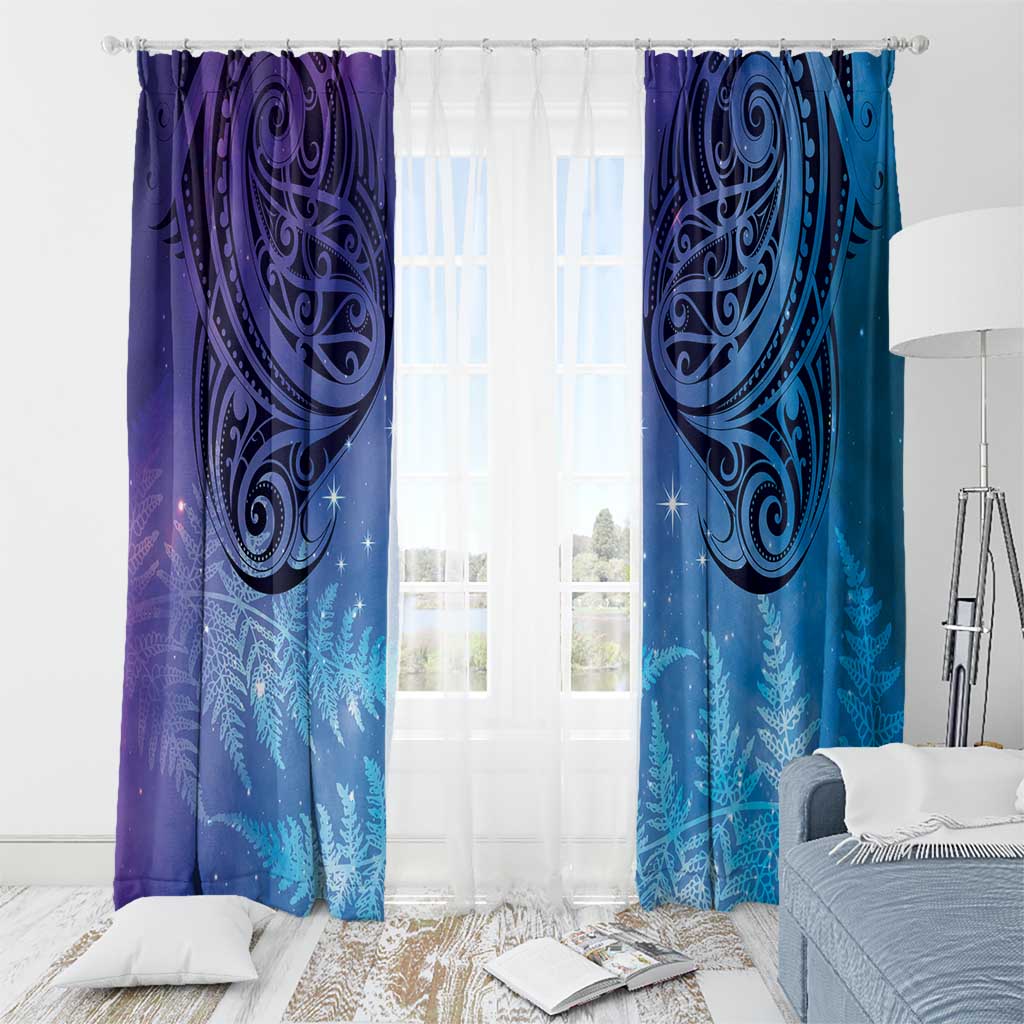 New Zealand Matariki Window Curtain Aotearoa Maori New Year Galaxy Maori Silver Fern LT14 - Polynesian Pride