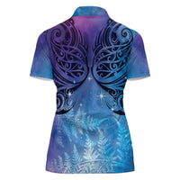 New Zealand Matariki Women Polo Shirt Aotearoa Maori New Year Galaxy Maori Silver Fern LT14 - Polynesian Pride