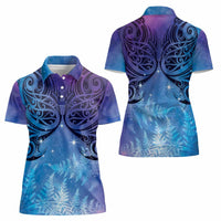 New Zealand Matariki Women Polo Shirt Aotearoa Maori New Year Galaxy Maori Silver Fern LT14 - Polynesian Pride