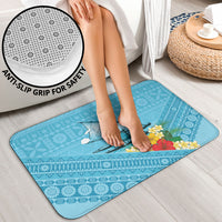 Personalised Bula Vinaka Fiji Drua Bathroom Set Fijian Traditional Canoe Tapa Cloth Blue LT14 - Polynesian Pride
