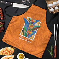 Aloha Hawaii Pua Manu Apron Hawaiian Bird of Paradise Flowers Stylized Stamp LT14 Orange - Polynesian Pride