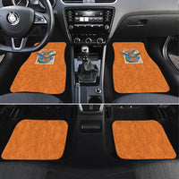 Aloha Hawaii Pua Manu Car Mats Hawaiian Bird of Paradise Flowers Stylized Stamp LT14 Set 4pcs Orange - Polynesian Pride