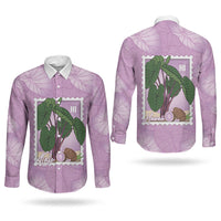Aloha Hawaii Kalo Couples Matching Puletasi and Long Sleeve Button Shirt Hawaiian Taro Leaves Stylized Stamp LT14 - Polynesian Pride