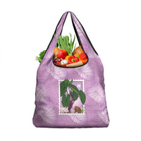 Aloha Hawaii Kalo Grocery Bag Hawaiian Taro Leaves Stylized Stamp LT14 1-pack One Size Purple - Polynesian Pride