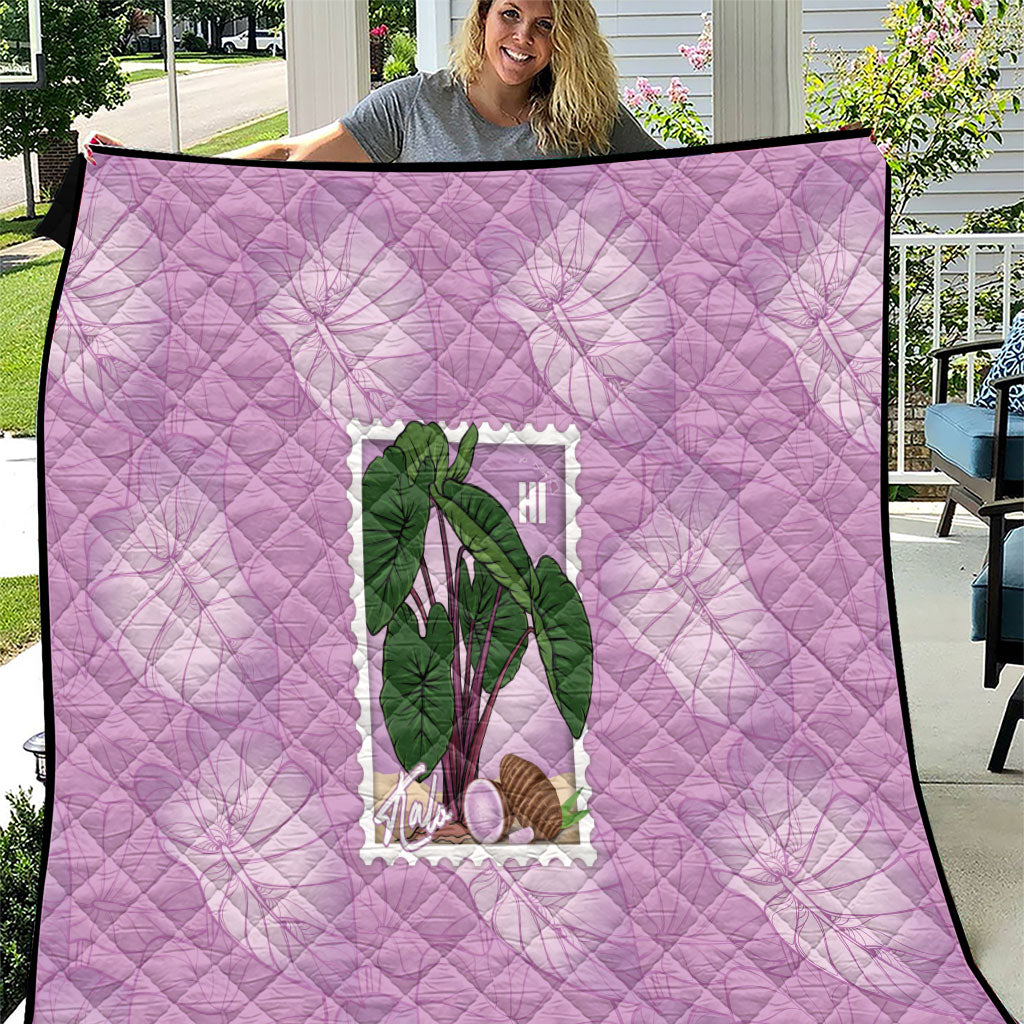 Aloha Hawaii Kalo Quilt Hawaiian Taro Leaves Stylized Stamp LT14 Purple - Polynesian Pride