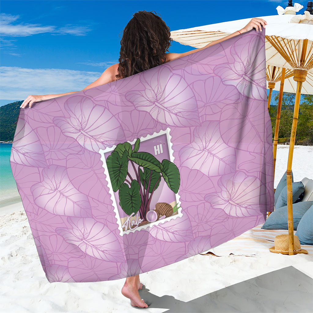Aloha Hawaii Kalo Sarong Hawaiian Taro Leaves Stylized Stamp LT14 One Size 44 x 66 inches Purple - Polynesian Pride