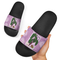 Aloha Hawaii Kalo Slide Sandals Hawaiian Taro Leaves Stylized Stamp LT14 - Polynesian Pride