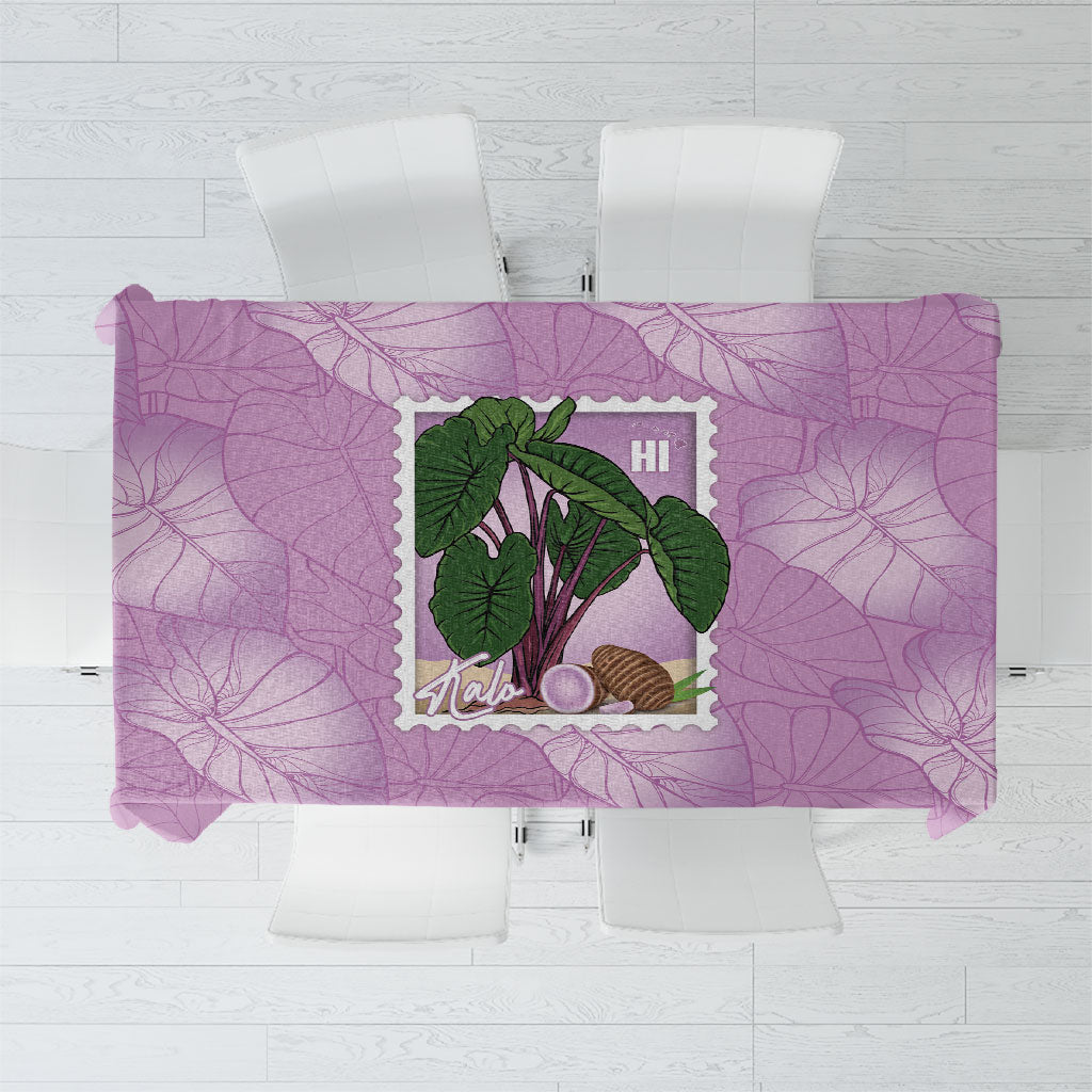 Aloha Hawaii Kalo Tablecloth Hawaiian Taro Leaves Stylized Stamp LT14 Purple - Polynesian Pride