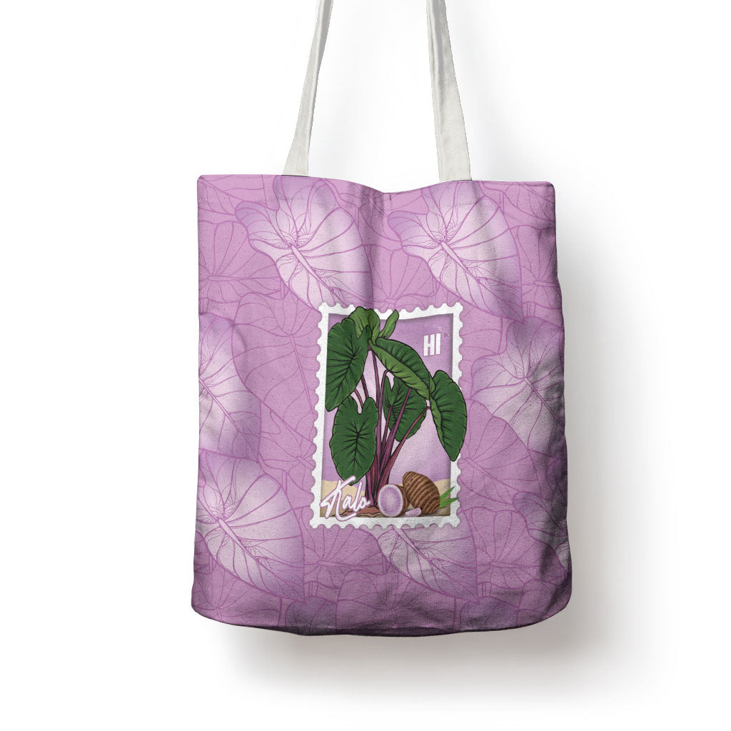 Aloha Hawaii Kalo Tote Bag Hawaiian Taro Leaves Stylized Stamp LT14 - Polynesian Pride