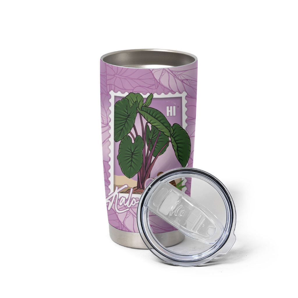 Aloha Hawaii Kalo Tumbler Cup Hawaiian Taro Leaves Stylized Stamp LT14 - Polynesian Pride