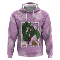 Aloha Hawaii Kalo Zip Hoodie Hawaiian Taro Leaves Stylized Stamp LT14 Pullover Hoodie Purple - Polynesian Pride